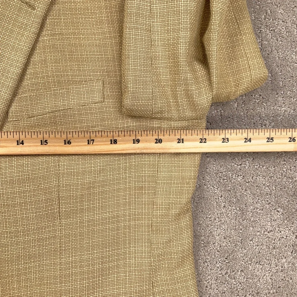 Chaps 1978 Blazer Men 42L Tan‎ Gold Woven Texture Silk Luxury Classic Jacket